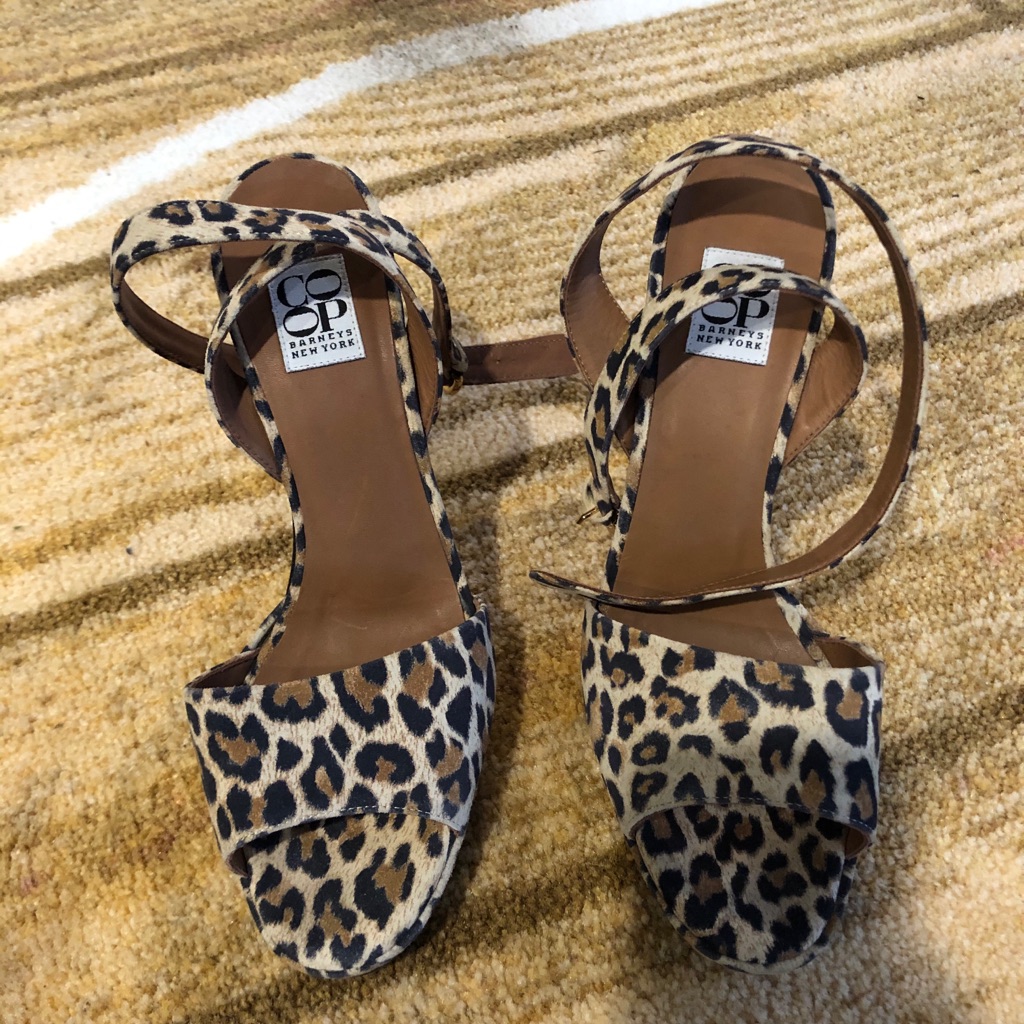 Barney’s Coop Animal Print Heels Sz 38 From Italy.
